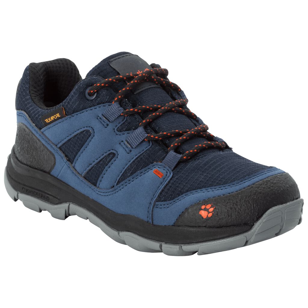 Jack Wolfskin MTN ATTACK 3 TEXAPORE LOW Chaussures Enfant Bleu Foncé/Orange - PFTGZRW-53